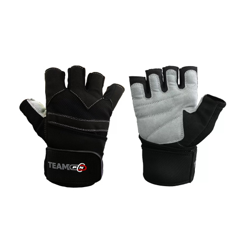 PURE NUTRITION - GLOVES MENS ADVANCED WRISTWRAPS GREY & BLACK